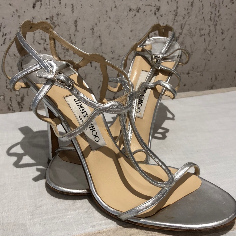 Jimmy Choo Silver High Heels